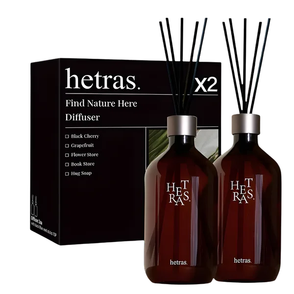 Tinh dầu thơm phòng Hetras Premium Diffuser - Set 2 lọ 500ml